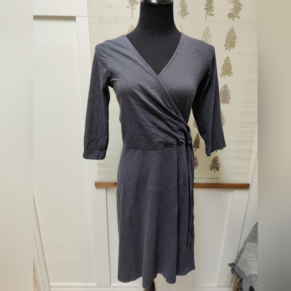 Synergy Organic Clothing Cotton Faux Wrap Dress - Small - Picture 1 of 7